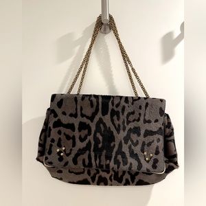 Jerome Dreyfuss calf hair/leather shoulder “Martin” bag